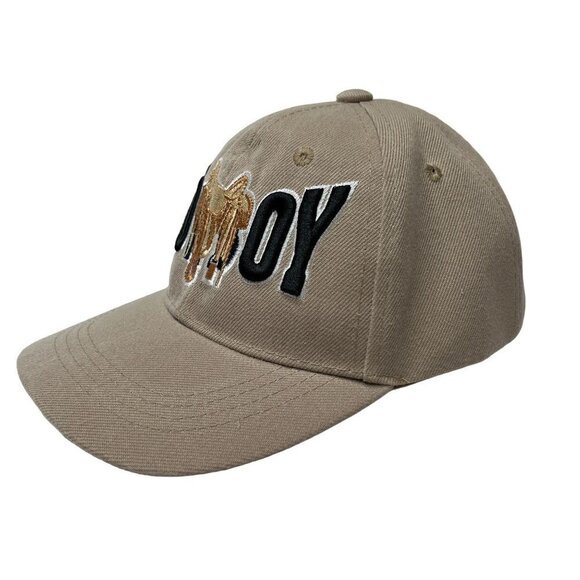 Cowboy Hat Cap Strap Back Beige Embroidered Saddle Western Rodeo Work Un… - Picture 3 of 8